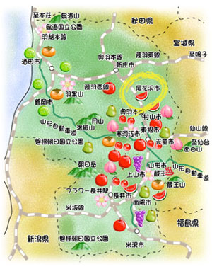 山形県果物マップ